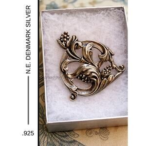 MSRP: $95✨ Jewelart Denmark Sterling Silver Floral Brooch – Mid Century Modern ✨